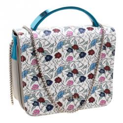 Pre Owned Furla Multicolor Printed Leather Top Handle Crossbody Bag