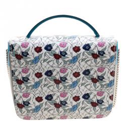 Pre Owned Furla Multicolor Printed Leather Top Handle Crossbody Bag