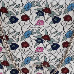 Pre Owned Furla Multicolor Printed Leather Top Handle Crossbody Bag