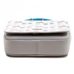 Pre Owned Furla Multicolor Printed Leather Top Handle Crossbody Bag