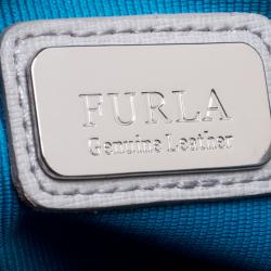 Pre Owned Furla Multicolor Printed Leather Top Handle Crossbody Bag