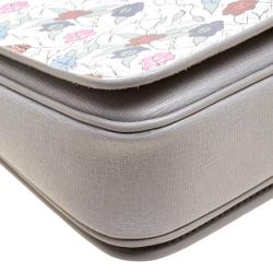 Pre Owned Furla Multicolor Printed Leather Top Handle Crossbody Bag