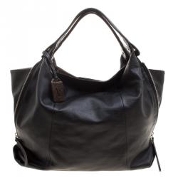 Pre Owned Furla Black Leather Elisabeth Hobo