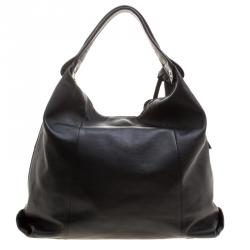 Pre Owned Furla Black Leather Elisabeth Hobo