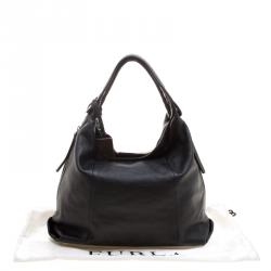 Pre Owned Furla Black Leather Elisabeth Hobo