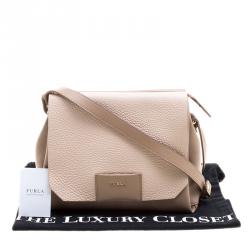 Pre Owned Furla Beige Leather Crossbody Bag