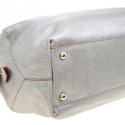 Pre Owned Furla Silver Leather Top Handle Bag