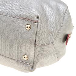 Pre Owned Furla Silver Leather Top Handle Bag