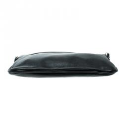 Pre Owned Furla Black Leather Chain Clutch