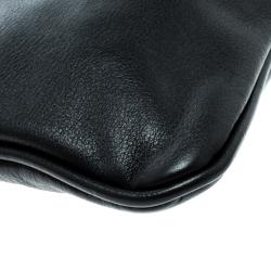 Pre Owned Furla Black Leather Chain Clutch