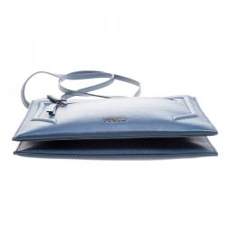 Pre Owned Furla Navy Blue Leather Crossbody Bag