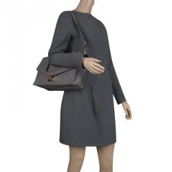 Pre Owned Furla Grey Leather Alice Top Handle Bag