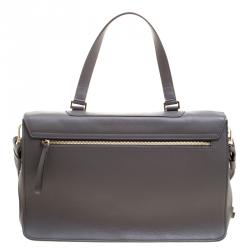 Pre Owned Furla Grey Leather Alice Top Handle Bag