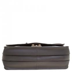 Pre Owned Furla Grey Leather Alice Top Handle Bag