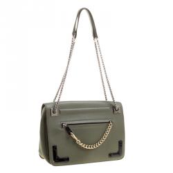 Pre Owned Furla Olive Green Leather Diana Shoulder Bag