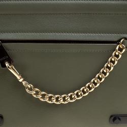 Pre Owned Furla Olive Green Leather Diana Shoulder Bag