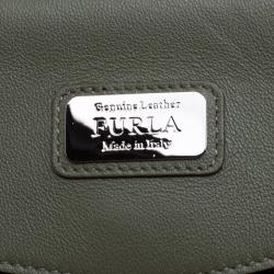 Pre Owned Furla Olive Green Leather Diana Shoulder Bag