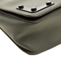 Pre Owned Furla Olive Green Leather Diana Shoulder Bag