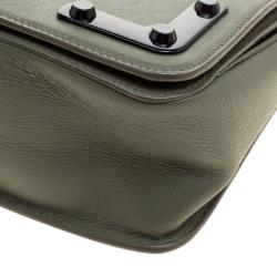 Pre Owned Furla Olive Green Leather Diana Shoulder Bag