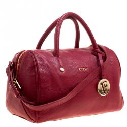 Pre Owned Furla Red Leather Arianna Satchel
