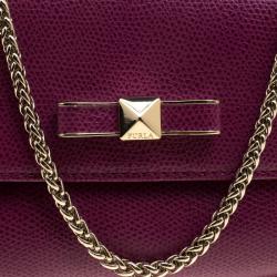 Pre Owned Furla Fuchsia Leather Chain Crossbody Bag