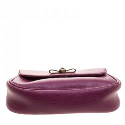 Pre Owned Furla Fuchsia Leather Chain Crossbody Bag