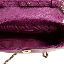 Pre Owned Furla Fuchsia Leather Chain Crossbody Bag