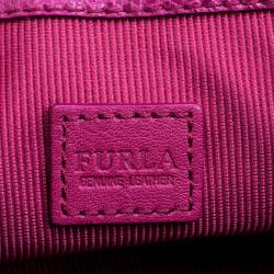Pre Owned Furla Fuchsia Leather Chain Crossbody Bag