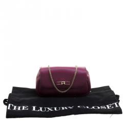 Pre Owned Furla Fuchsia Leather Chain Crossbody Bag