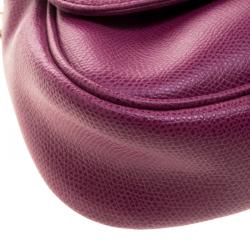 Pre Owned Furla Fuchsia Leather Chain Crossbody Bag