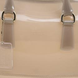 Pre Owned Furla Grey Glossy Rubber Candy Satchel