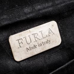 Pre Owned Furla Black Fabric Bow Clutch