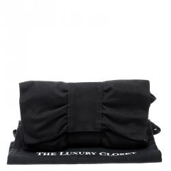 Pre Owned Furla Black Fabric Bow Clutch