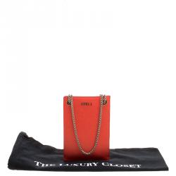 Pre Owned حقيبة هاتف فورلا بابيلون جلد برتقالي