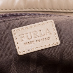 Pre Owned Furla Burgundy Nylon Shopper Tote