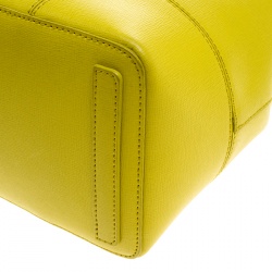 Pre Owned Furla Yellow Green Leather Stacy Drawstring Bucket Bag