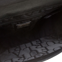 Pre Owned Furla Black/Blue Leather Cortina Top Handle Bag