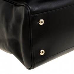 Pre Owned Furla Black/Blue Leather Cortina Top Handle Bag