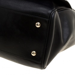 Pre Owned Furla Black/Blue Leather Cortina Top Handle Bag