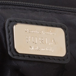 Pre Owned Furla Black/Red Leather Cortina Top Handle Bag