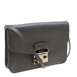 مملوكة مسبقًا Furla Grey Leather Metropolis Crossbody Bag