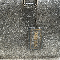 Pre Owned Furla Grey/Silver Shimmering Glossy Rubber Candy Satchel