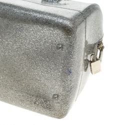 Pre Owned Furla Grey/Silver Shimmering Glossy Rubber Candy Satchel