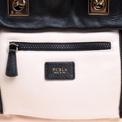 Pre Owned Furla Pink/Black Leather Tribe Chain Tote