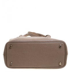 Pre Owned Furla Dark Beige Saffiano Leather Linda Tote