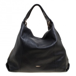 Furla Black Leather Elisabeth Hobo