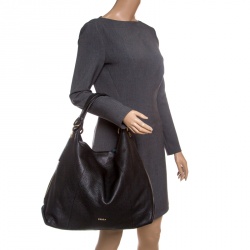 مملوكة مسبقًا Furla Black Leather Elisabeth Hobo