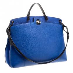 Pre Owned Furla Blue Leather Piper Lux Top Handle Bag
