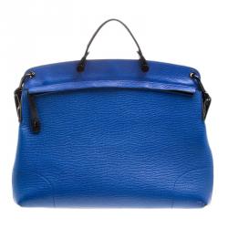 Pre Owned Furla Blue Leather Piper Lux Top Handle Bag