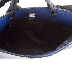 Pre Owned Furla Blue Leather Piper Lux Top Handle Bag